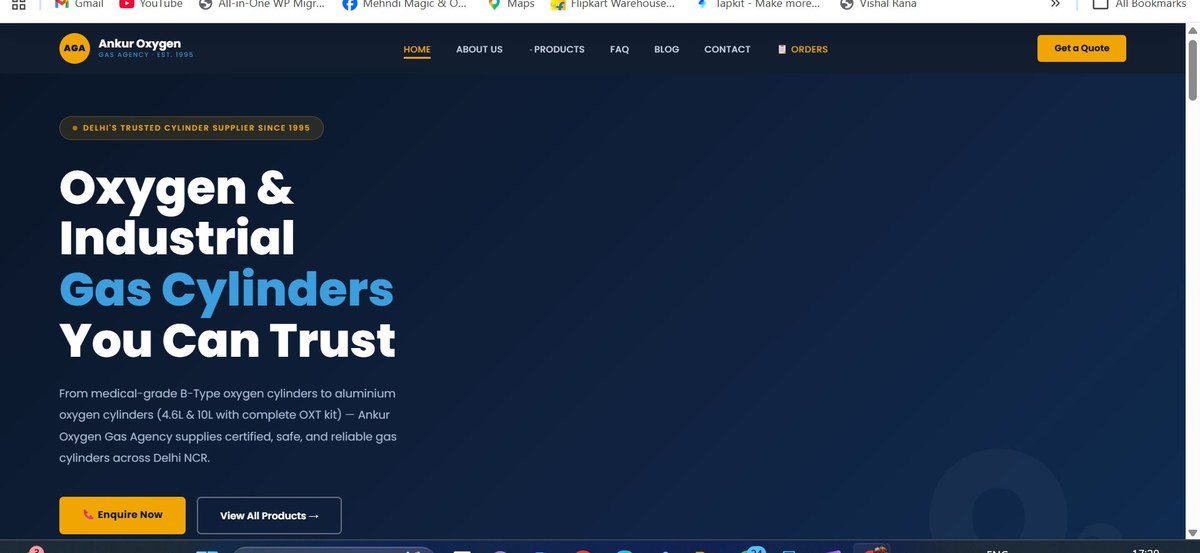 Ankur Oxygen Gas Agency website